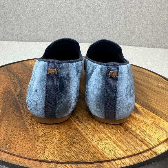 Birdies Flats Women's 9 The Starling Ocean Blue Velvet Slip On Shoes - Picture 3 of 6